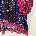 Free People  Boho Shibori Patchwork Printed Long Sleeve Dress Photo 6