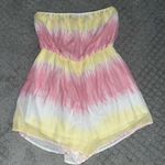 Pink Lily  Tie Dye Strapless Romper Photo 0