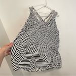 NEW NWT REBEL WILSON x ANGELS Plus Size Cross Strap Tank White Black Geo Striped Photo 9