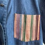 Starfire denim short sleeve embroidered floral button size 10 Blue Photo 1