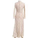 Vintage Boho Dress Cream Floral Crochet Wedding Bridal S Small Photo 2