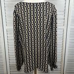 Worthington  Long Sleeve V Neck Blouse Black w Chain Pattern-XXL Photo 2