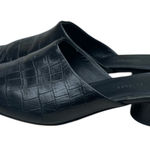 Rebecca Minkoff  Fermina Too Black Croc Embossed Slip On Mules Photo 0