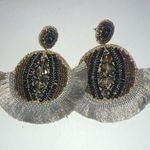 Huge Sequin Seed Bead Boho Fringe Beaded Statement Pierced Earrings Photo 0