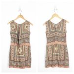 ZARA  Sleeveless Paisley Print 100% Silk Mini Dress Small Bohemian Hippie 70s Photo 2