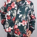 Pink Owl Floral Women's Dark Green Jacket Photo 0