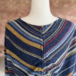 Ariella  Sweater Striped Ruched Drawstring Back Knit Top S Long Sleeve Crew Neck Photo 8