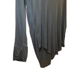 Rag and Bone  Women Small Longsleeve Sheer Scoop Neck Textured Raw Hem‎ Black Top Photo 3