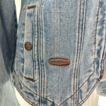 Harley Davidson Vintage 1990s Jean Jacket Women's Medium Wings Patchwork Blue Photo 4