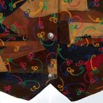 Vintage Genuine Leather Embroidered Patchwork Vest Women's Medium Tan Photo 1