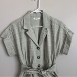 Madewell Seersucker Camp Romper Pastel Green Ashen Sage Belted Retro Women’s XS Photo 4