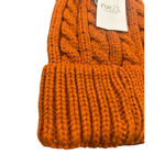 Rue 21 Beanie Hat Womens Beanie Burnt Orange Cable Knit Pom Pom Soft Warm Winter Photo 2