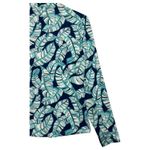 SanSoleil Top Womens Small Green Leaf Print Quarter Zip UPF 50 Pullover Golf Blue Photo 9