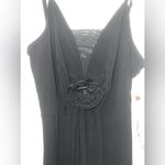 AUW A.U.W Elegant Black Spaghetti Strap with Rose Dress Photo 3