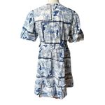 Joie  Blue And White Tropical Toile Fit and Flare Dress, Sz 10 Photo 2
