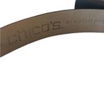 Chico's Chico’s Statement Silver Black Metal Buckle Adjustable Black Leather Belt M/L Photo 8