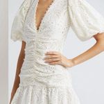 Farm Rio  Eyelet Puff Sleeve Tiered Cotton Midi Dress, BRAND NEW, Small , $345 Photo 5