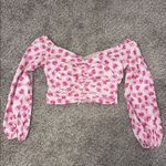 ZARA  Pink Floral Off The Shoulder Bardot Top Photo 0