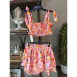 Agua Bendita Rhea Top and Skirt Pink Blossom Womens Size Large Photo 8