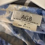 AGB Blue Floral Sleeveless Blouse Size M Photo 2