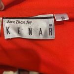 Kenar  tomato red 💯 rayon short sleeve blouse. Shoulder pads. Size Small. Photo 5