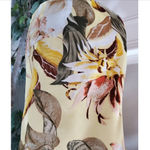 White House | Black Market WHBM Havana Tropical Print Satin Racer back Camisole in Yellow Multi sz xs Photo 2