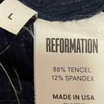 Reformation  Cali Blue Ribbed Sleeveless Turtle Neck Mini Tank Sweater Dress Sz L Photo 7