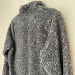 Uniqlo Full Zip Fuzzy Teddy Jacket Black Grey Pockets ~ Women’s Size S Photo 7