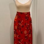 Sag Harbor VTG 90s Fairycore Red Floral Patterned Wrap Maxi Skirt - M Photo 2