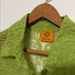 Ruby Rd . Textured Lime Green Blouse 3/4 sleeve sheer button down Photo 2