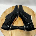 Brighton Trill Black Croc Embossed Leather Heeled Bootie - Size 7M Photo 7