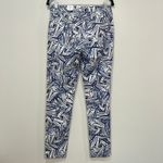 J. McLaughlin  Lexi‎ Jean 6 NWT $178 Skinny Stretch Blue White Willow Bluff Leaf Photo 2