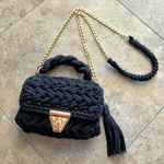 Black Marshmellow Crochet Crossbody Bag Photo 0