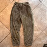 Cozy Olive Plush Lounge Set Sherpa Collar Top + Joggers Women’s oversized Small Green Photo 5