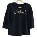 Talbots Navy Blue Weekend Embroidered Crewneck Sweater Size Medium Photo 1