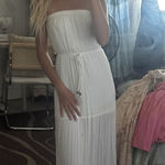 Strapless Long White Beach Dress Size XS Photo 0