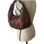 Cole Haan Laser Cut Perforated With Studs Leather Brown Hobo Handbag. Photo 3