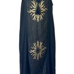 MYSTERY Executive design embroidered Black and Gold Sunburst Kaftan Dress Size L Photo 9