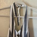 NWT Striped Button Halter Romper Photo 3
