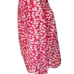Talbots Petite Small White Pink Elephant Print Top Blouse Button Roll-Tab Cotton Photo 3
