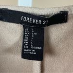 Forever 21  Large Suede Neutral Beige Nude Bodysuit Tank Top Strappy Photo 3