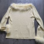 Gold silk sweater with faux fur details Euro X Size L Photo 0