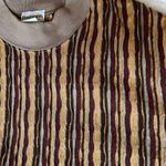 Bonworth Vintage Brown Retro Stripe w/ Gold Metallic Grandpa Sweater - Medium Photo 1