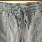 Level 99 Women's Shannon Linen Blend Elastic‎ Waist Drawstring Joggers Size XS Gray Photo 3
