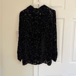 Suchada Burnout Velvet Silk Tunic Top M Sheer Button Down VTG Fairy Whimsical Black Size M Photo 5