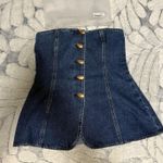 Meshki Brand new denim gold button down  top  Photo 2