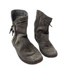 UGG  Western Boho Suede Mid Calf Boots Moccasins Round Toe Black Size 6 Photo 1