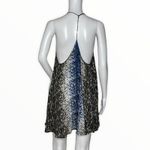 Free People  Dress Womens Small Blue Black Onyx Printed Small Talk Mini Edgy Rock Photo 2