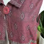 John Mark Boho Southwestern Sleeveless Cardigan Fringe Vest Burgundy large Photo 9