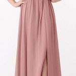 Azazie  Evie Dusty Rose A-Line Pleated Chiffon Dress Bridesmaid Dress Pink Size 8 Photo 0